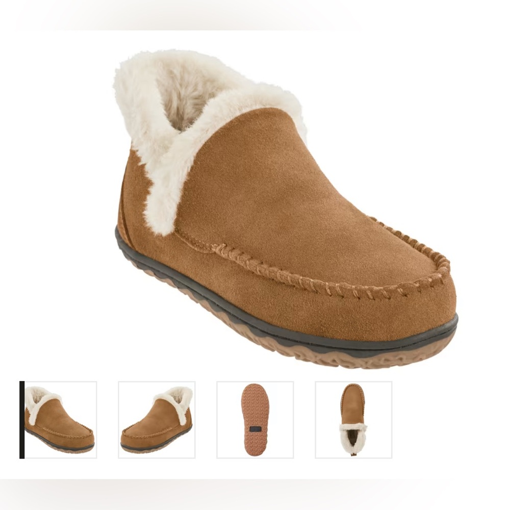 Natural Reflections Tan Leather Ankle Moccasins